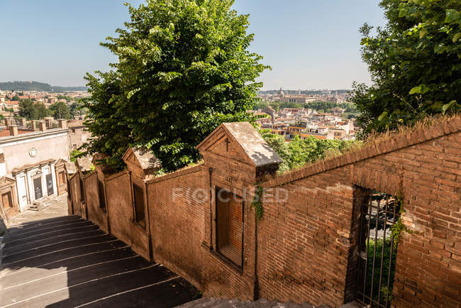 Via di San Pietro in Montorio steps, Gianicolo hill, Janiculum, Trastevere, Rome, Lazio, Italy, Europe — Stock Photo