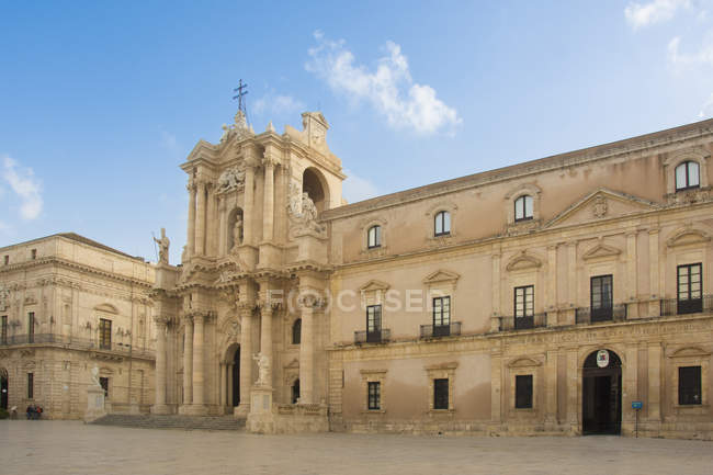 Siracusa Ortigia Piazza Duomo, Sicilia, Italia, Europa - foto de stock