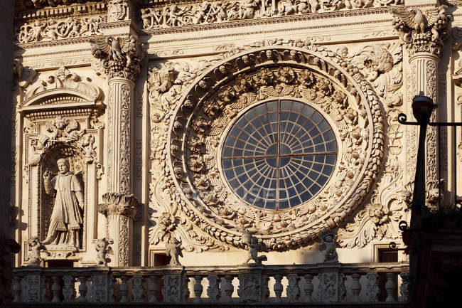 Detalle, Iglesia de la Santa Cruz, lecce, Apulia, Italia, Europa - foto de stock