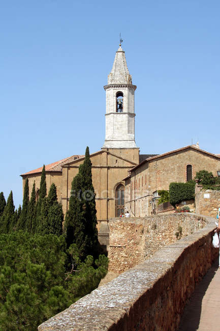 Cityscape, Catedral Santa Maria Assunta, Pienza, UNESCO, Patrimônio Mundial, Toscana, Itália, Europa — Fotografia de Stock