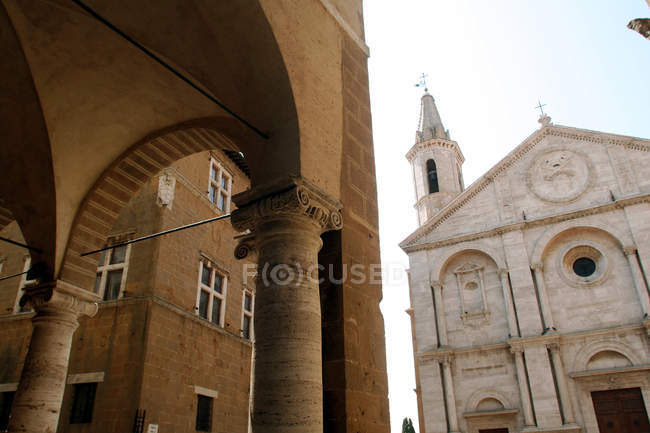 Собор Санта-Марія Assunta, П'єнца, ЮНЕСКО, Всесвітньої спадщини сайту, Тоскана, Італія, Європа — стокове фото