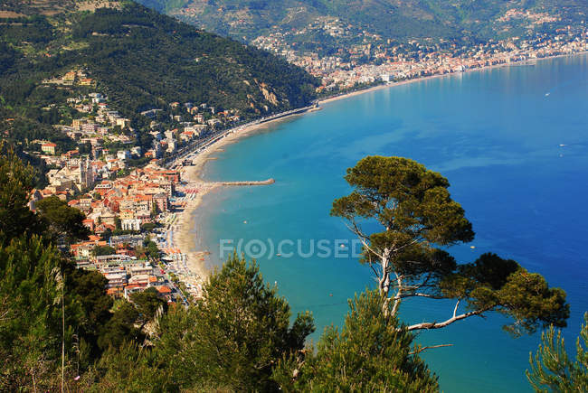 Promontory Capo Mele, Laigueglia, gulf, Riviera di Ponente, Savona, Ligury, Italy, Europe — Stock Photo