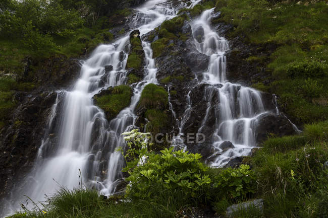 Stroppia waterfalls, Maira valley (Valle Maira), Piedmont, Italy, Europe — Stock Photo