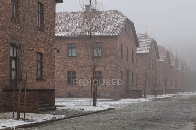 Вид на концтабір в Освенцімі (Польща). — стокове фото