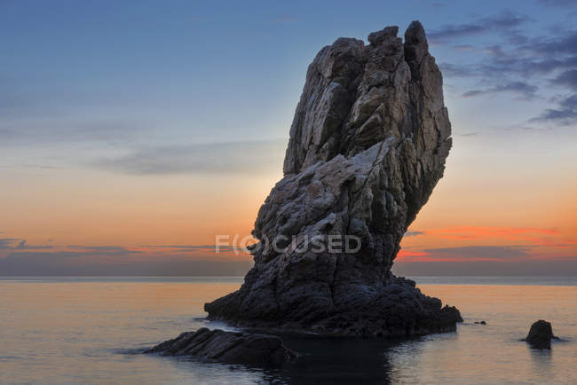 Capo Kalura cape at sunrise, Cefal, Sicily, Italy, Europe — Stock Photo
