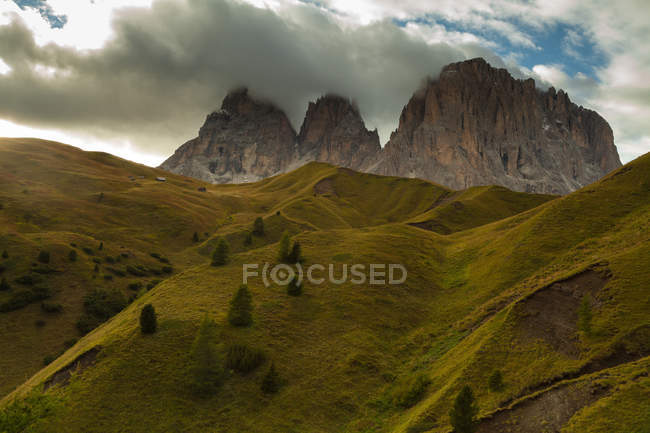 Sassolungo Group, Sella Pass, Dolomites, Trentino Alto Adige, Itália — Fotografia de Stock