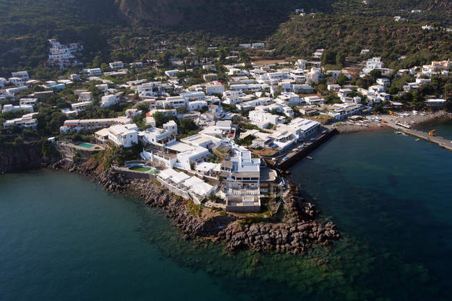 Aerial view, Punta Peppemaria or Punta di Peppe e Maria, Panarea Island, Aeolian Island, Sicily, Italy, Europe — Stock Photo