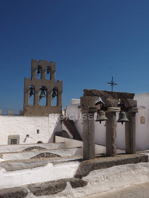 Monastery of Saint John the Theologian at Chora, Unesco World Heritage Site, Patmos, Dodecanese, Greek Islands, Greece, Europe — стокове фото