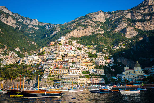 Paysage urbain, Positano, Patrimoine mondial de l'UNESCO, Campanie, Italie, Europe — Photo de stock