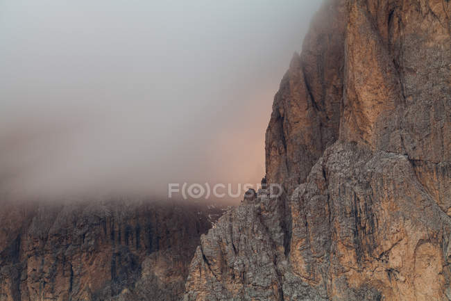 Vue rapprochée de Sella Towers, Sella Pass, Dolomites, Trentino Alto Adige, Italie — Photo de stock