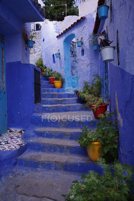 La Kasbah, Chefchaouen, la perle bleue, village au nord-est du Maroc, Afrique du Nord, Afrique — Photo de stock