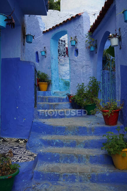 La Kasbah, Chefchaouen, la perle bleue, village au nord-est du Maroc, Afrique du Nord, Afrique — Photo de stock