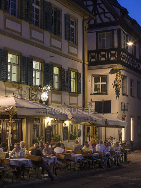 Le case medievali e vicoli nel centro storico. Bamberga in Franconia, una parte della Baviera. Il centro storico è elencato come patrimonio mondiale dell'UNESCO 