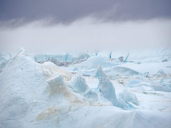Ilulissat Icefjord also called kangia or Ilulissat Kangerlua at Disko Bay. The icefjord is listed as UNESCO world heritage. America, North America, Greenland, Denmark — Stock Photo