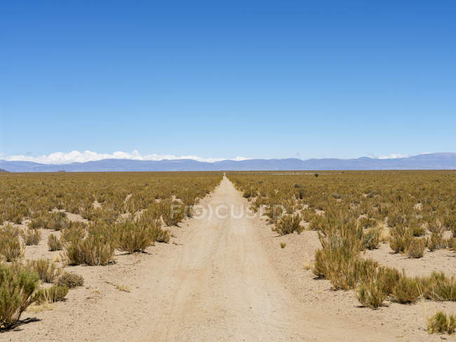 A faixa RN 38. Paisagem perto dos apartamentos de sal Salar Salinas Grandes no Altiplano. América do Sul, Argentina — Fotografia de Stock
