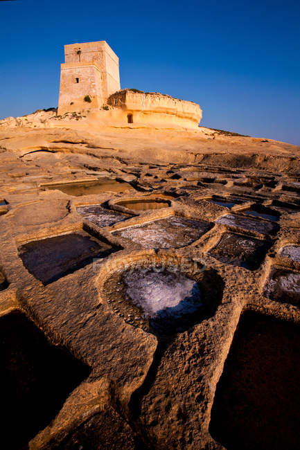 Xlendl salt pans, Gozo island, Malta island, Republic of Malta, Europe — Stock Photo