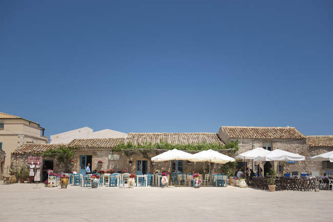 Bar en Marzamemi Sicilia, Italia, Europa - foto de stock