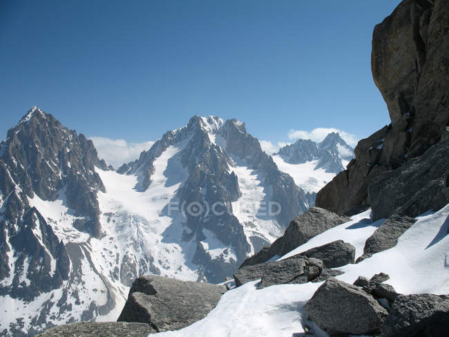 Aiguille d'Argentire dal col des Grand Montets, Argentire, Rhone-Alpes, Alta Savoia, Francia, Europa — Foto stock
