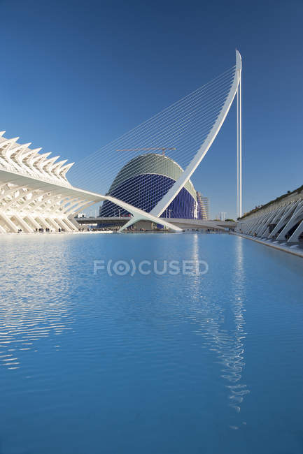Assut de l 'Or Bridge, Agora, Ciutat de les Arts i les Cincies, Valência, Espanha, Europa — Fotografia de Stock