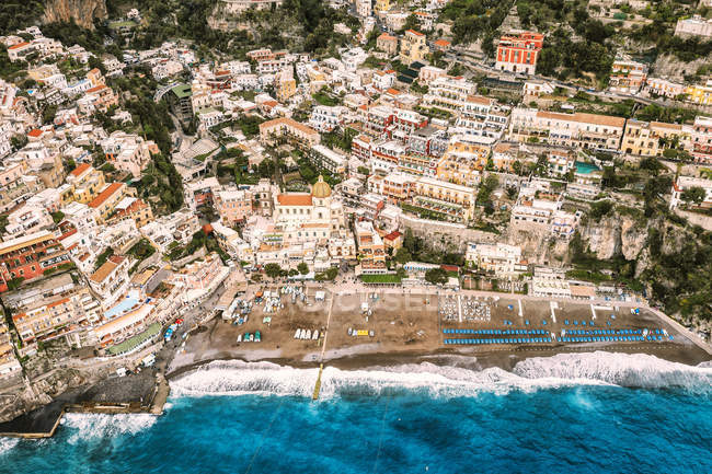 Vista aerea, Positano, Campania, Italia, Europa — Foto stock
