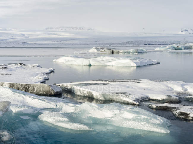 Gletscherlagune joekulsarlon am breithamerkurjoekull in np vatnajoekull im Winter. europa, nordeuropa, island — Stockfoto