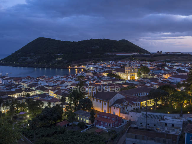 Cityscape. Capital Angra do Heroismo, the historic center is part of UNESCO world heritage.   Island Ilhas Terceira, part of the Azores (Ilhas dos Acores) in the atlantic ocean, an autonomous region of Portugal. Europe, Azores, Portugal. — Stock Photo