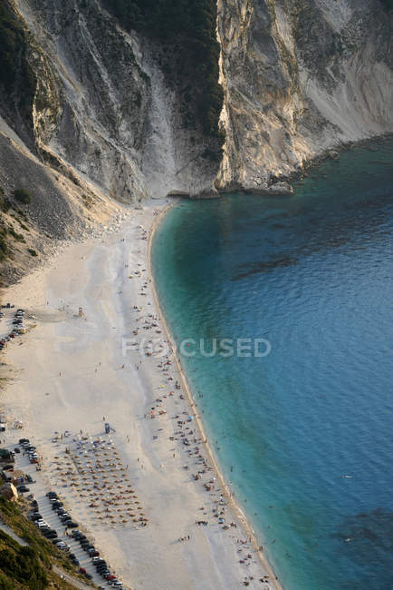 Myrtos Beach, Pylaros, Cefalonia Ionian see island, Grecia, Europa - foto de stock
