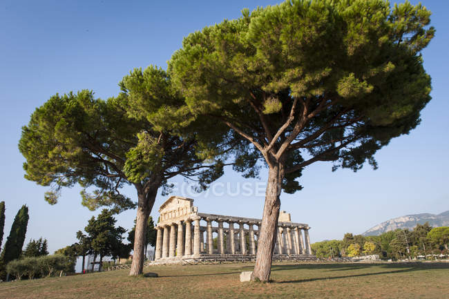 Templo de Atenea, Zona arqueológica de Paestum, UNESCO, Patrimonio de la Humanidad, Provincia de Salerno, Campania, Italia, Europa - foto de stock
