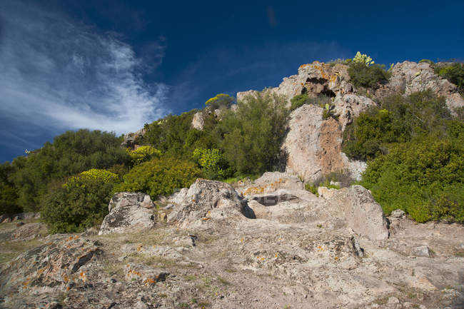 Necropolis Montessu, Villaperuccio, Sardinia, Italy, Europe — Stock Photo