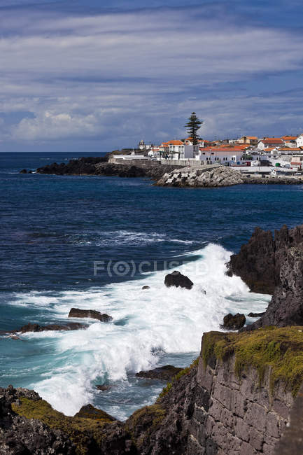 Piscina natural, Porto Martins, Isla Terceira, Islas Azores, Portugal, Europa - foto de stock