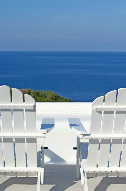 Terrace,  Capo Faro Malvasia & Resort, Salina island, Aeolian Island, Sicily, Italy, Europe — Stock Photo