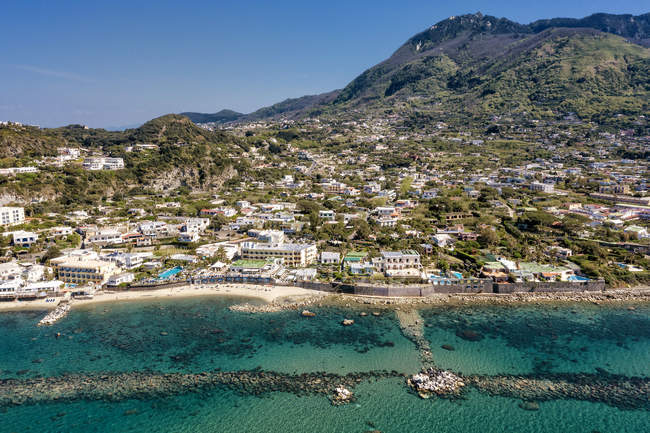 Vista aérea, Ischia, Campania, Italia, Europa - foto de stock