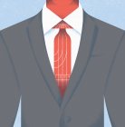 Close-up of businessman in suit wearing racetrack tie — Stock Photo