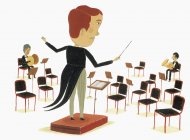Orchesterleiter blickt auf leere Plätze — Stockfoto