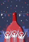 Celebración con botella de vino y sacacorchos - foto de stock