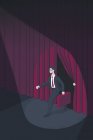 Geschäftsmann auf der Bühne im Rampenlicht — Stockfoto