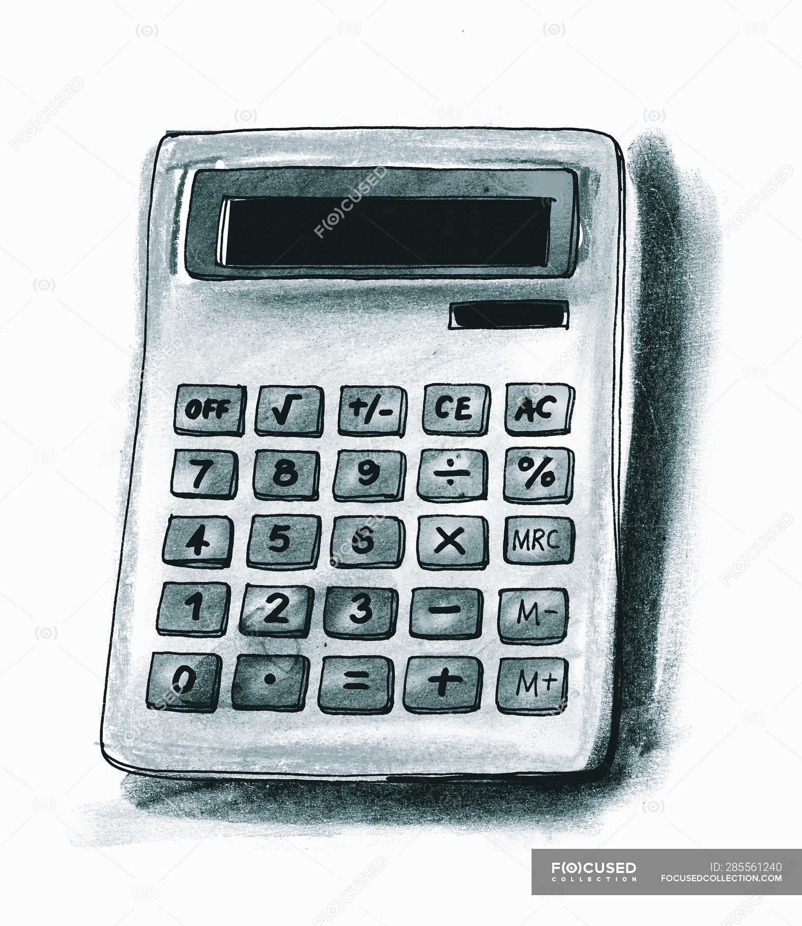 Premium Vector  Vector line art simple calculator illustration