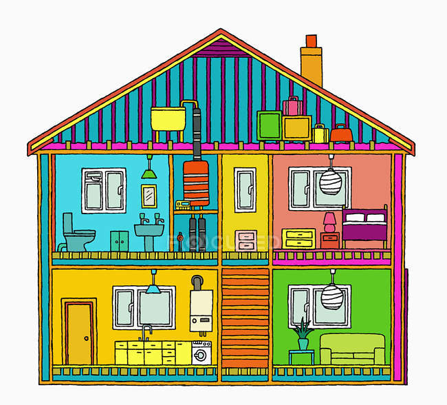 Cross section of bright home — Stock Photo