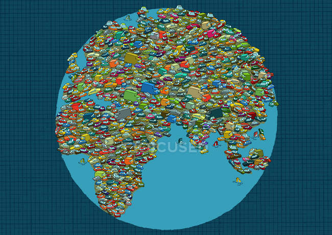 Trash covering planet earth — Stock Photo