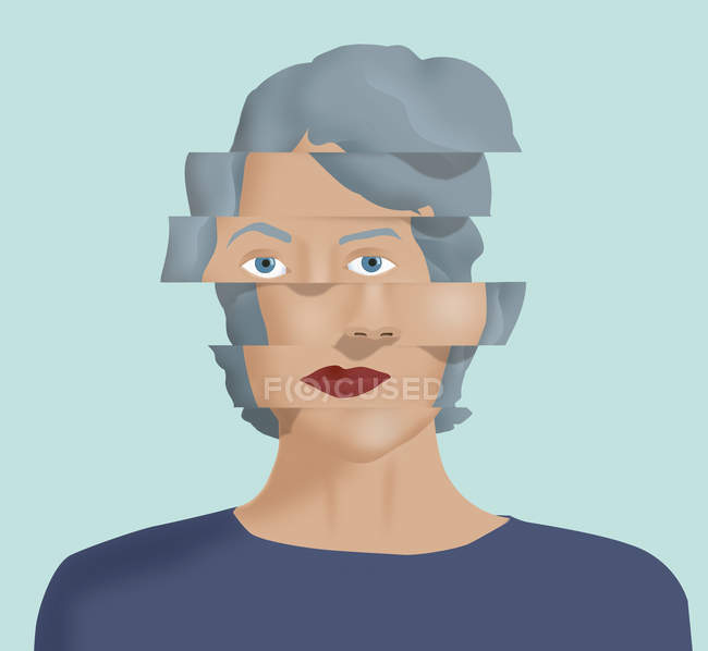 Shifted face of woman — Stock Photo