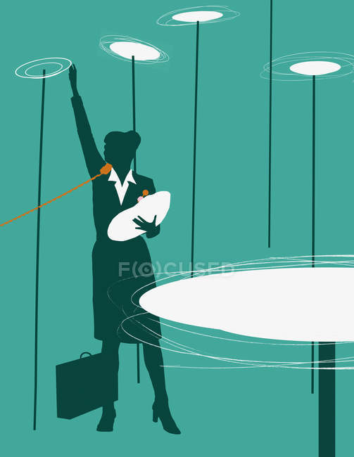 Working mother balancing career and baby — Stock Photo