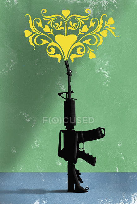 Modello floreale emergente dalla mitragliatrice — Foto stock