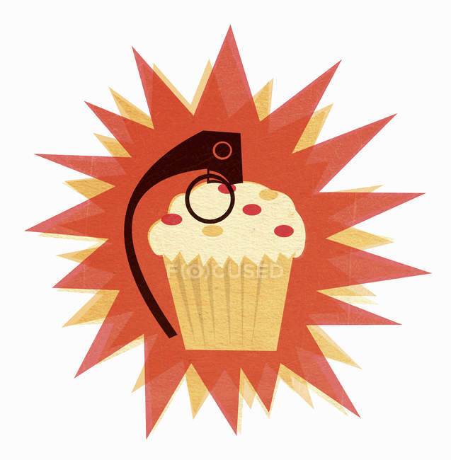 Auslöser an Cupcake angebracht — Stockfoto