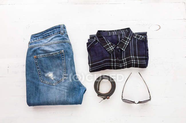 Set of various clothes and accessories for women — Stock Photo