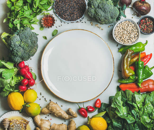 Clean eating healthy cooking ingredients — Stock Photo
