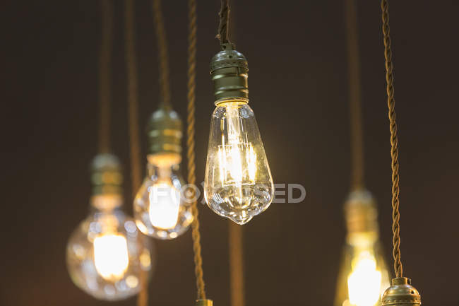LED light bulb hang from ceiling — Stock Photo