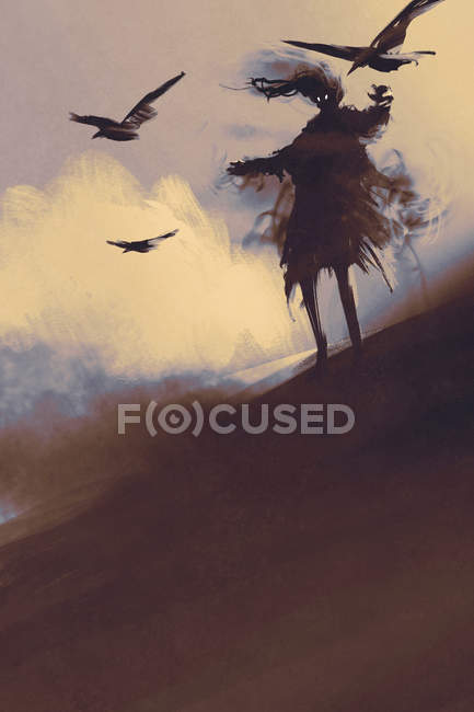 Ghost of desert,illustration — Stock Photo