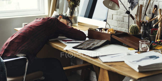 Creative designer creating stylish clothes — Stock Photo