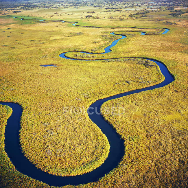 Rivière Okavango, vue aérienne — Photo de stock