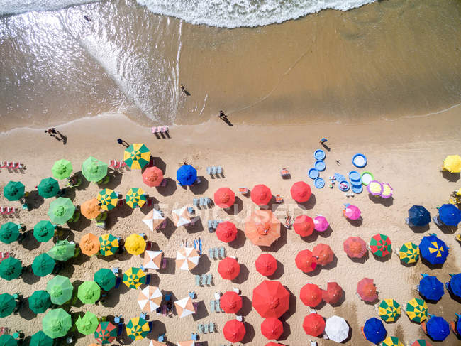 Umbrellas on Boa Viagem Beach — Stock Photo